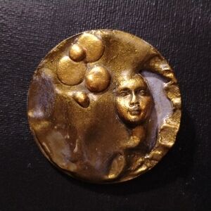 Artisan Brutalist Pond Nymph Sculpted Brooch